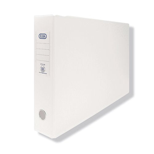 ELBA 75MM LEVER ARCH FILE OBLONG PVC A3 WHITE (2 PACK) 10008