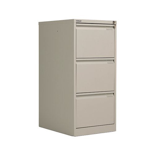 BISLEY 3 DRAWER FILING CABINET 470X622X1016MM GOOSE GREY BS3