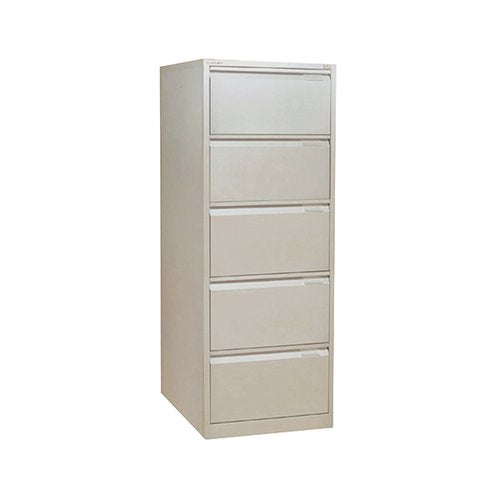 BISLEY 5 DRAWER FILING CABINET 470X622X1511MM GOOSE GREY BS5