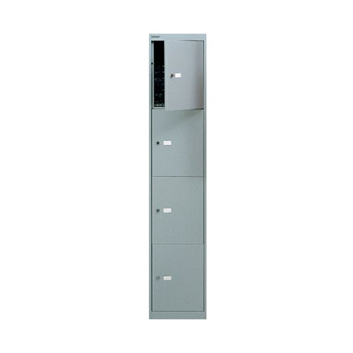 BISLEY 4 DOOR LOCKER 305X305X1802MM GOOSE GREY CLK124 GOOSE
