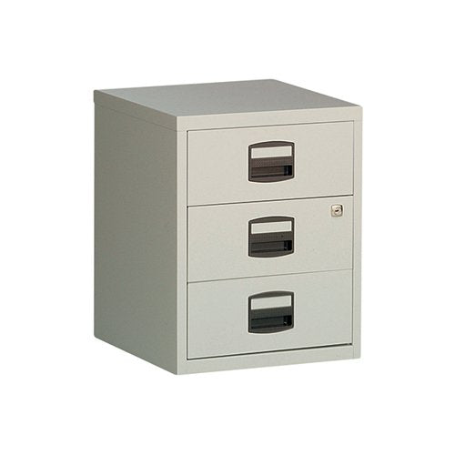 BISLEY 3 DRAWER HOME FILING CABINET A4 413X400X525MM GREY BY