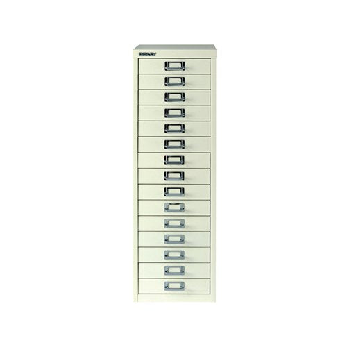 BISLEY 15 MULTIDRAWER FILING CABINET A4279X380X860MM CHALK W