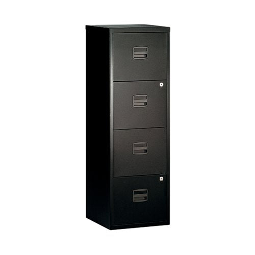 BISLEY 4 DRAWER HOME FILING CABINET A4 413X400X1282MM BLACK