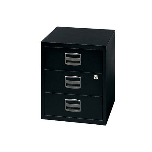 BISLEY 3 DRAWERS HOME FILING CABINET A4 413X400X525MM BLACK