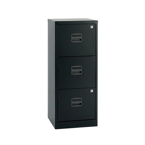 BISLEY 3 DRAWER HOME FILING CABINET A4 413X400X1015MM BLACK