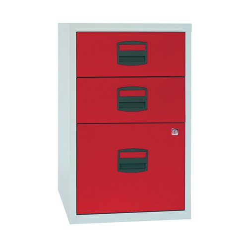 BISLEY 3 DRAWER HOME FILING CABINET A4 413X400X672MM GREY/RE