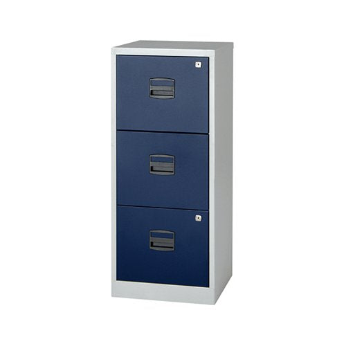 BISLEY 3 DRAWER HOME FILING CABINET A4 413X400X1015MM GREY/B