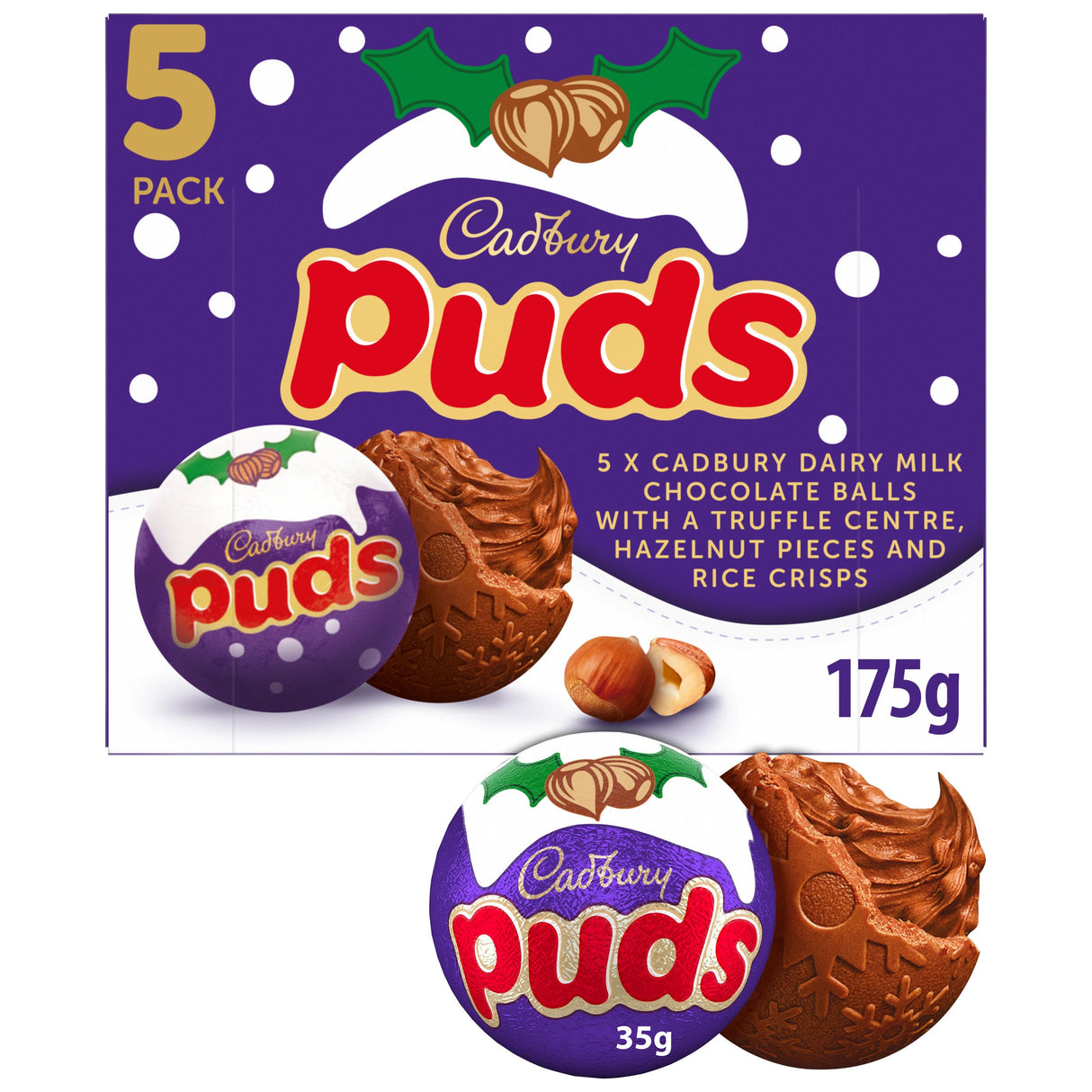 CADBURY DAIRY MILK CHOCOLATE PUDS (PACK OF 5) 175G
