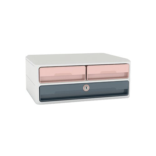 CEP MOOV UP SECURE 3 DRAWER MONITOR RISER STATION PINK/GREY