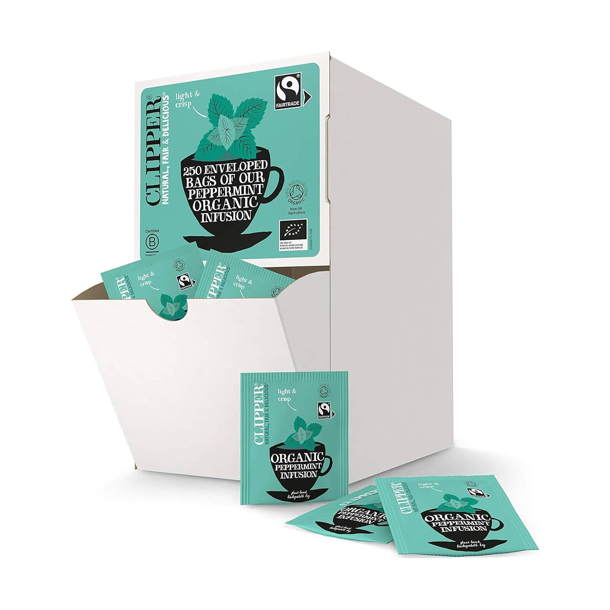 CLIPPER ENVELOPED & TAGGED PEPPERMINT TEA BAGS x 250