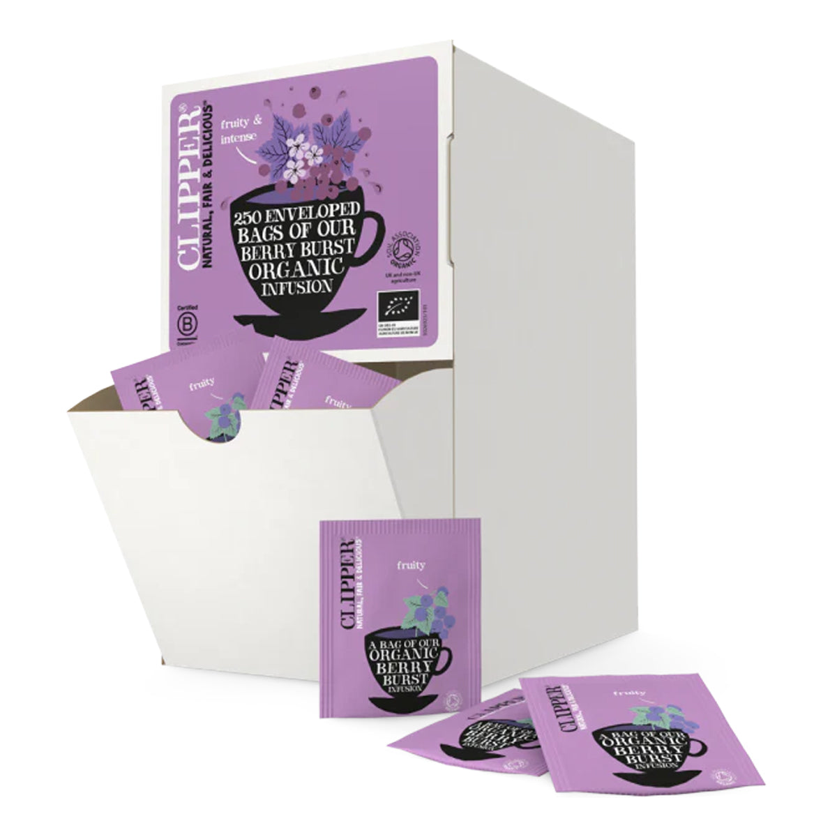 CLIPPER BERRY BURST INFUSION ENVELOPED & TAGGED TEA BAGS x 250