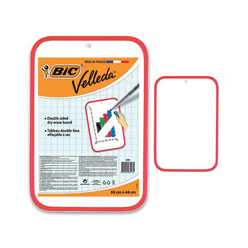 BIC VELLEDA DRY WIPE BOARD 300X440MM RED 230 812105