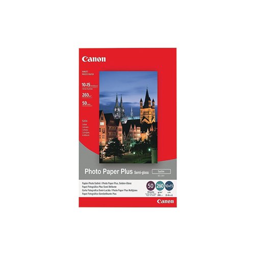 CANON SG-201 PHOTO PAPER + 4X6IN SEMI-GLOSS (PACK OF 50) 168