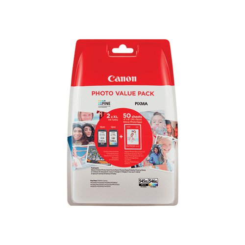 CANON PG-545XL/CL-546XL INK CARTRIDGES HIGH YIELD K/CMY + 4