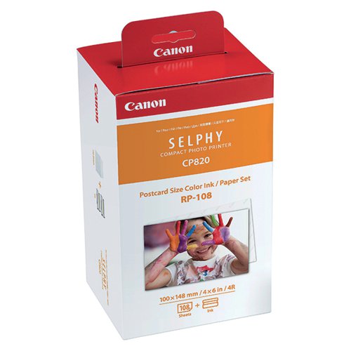 CANON RP-108 COLOUR INK + 100 X 148MM PAPER SET 108 SHEETS 8