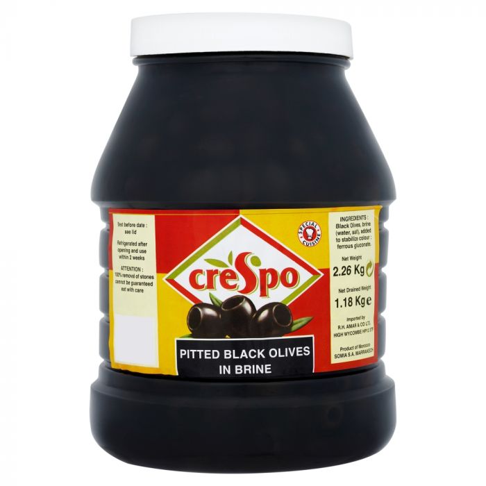 CRESPO PITTED BLACK OLIVES (2.26kg)