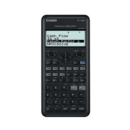 CASIO FC-100V-2 FINANCIAL CALCULATOR BLACK FC-100V-2-W-ET