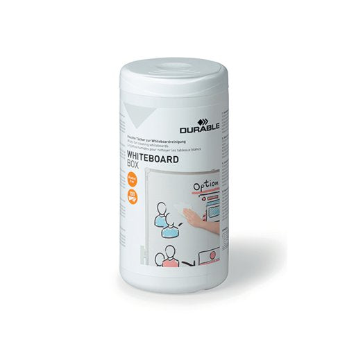 DURABLE WHITEBOARD BOX WHITEBOARD CLEANING WIPES BIO-DEGRADA