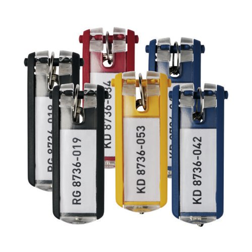 DURABLE KEY HOLDER KEY CLIP ASSORTED (PACK OF 6) 195700