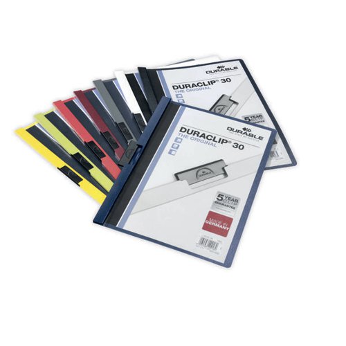 DURABLE CLIP FOLDER DURACLIP 30 A4 ASSORTED (PACK OF 25) 220