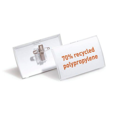 DURABLE CLICK FOLD CONVEX CLIP AND PIN NAME TAG BADGE HOLDER