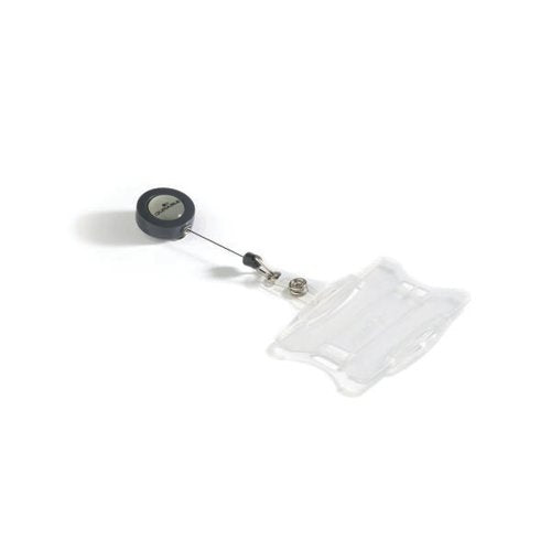 DURABLE ACRYLIC SECURITY PASS ID CARD HOLDER WITH BADGE REEL