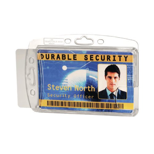 DURABLE SECURE ENCLOSED 2 CARD SECURITY PASS ID HOLDER 54X87