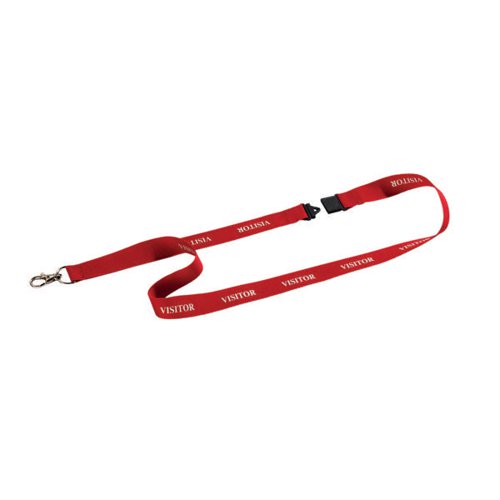 DURABLE SOFT TEXTILE VISITOR LANYARD WITH CLIP AND BREAKAWAY