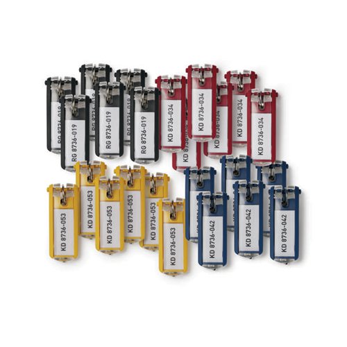 DURABLE KEY HOLDER KEY CLIPS ASSORTED COLOURS (PACK OF 24) 1