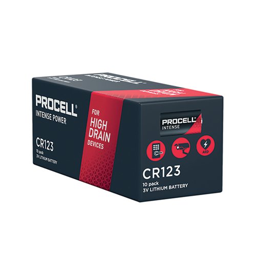 PROCELL INTENSE HIGH POWER LITHIUM CR123 3V BATTERY (PACK OF 10) 5000394163393