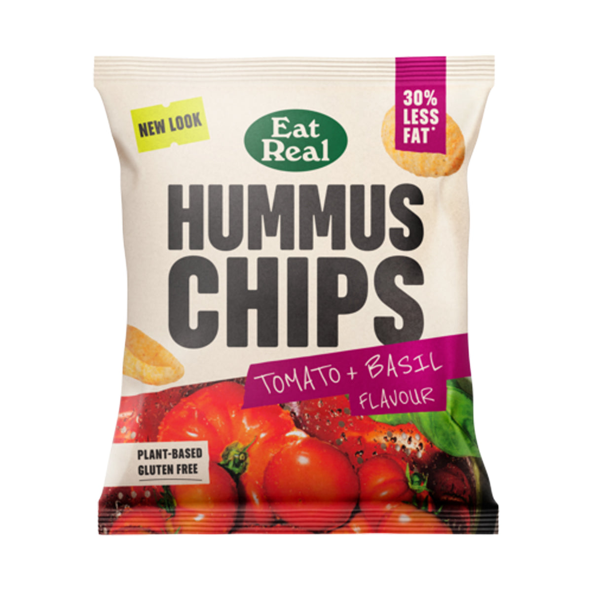 EAT REAL HUMMUS TOMATO & BASIL CHIPS (45g) x 18