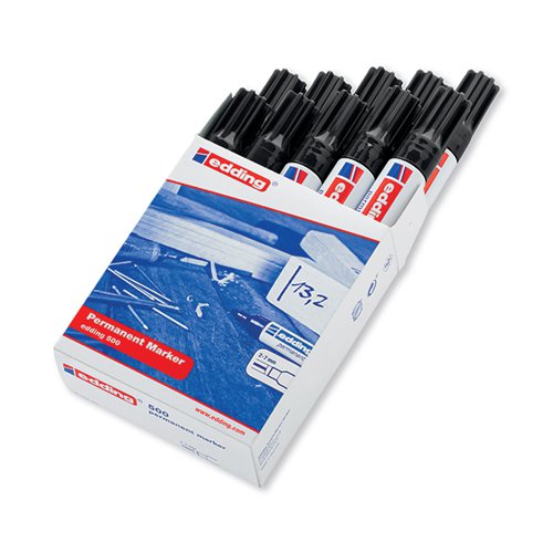 EDDING 500 CHISEL TIP PERMANENT MARKER LARGE BLACK (PACK OF