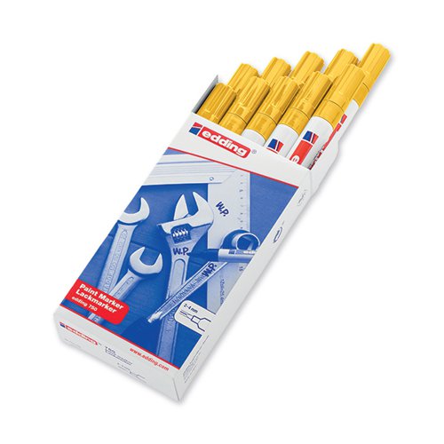 EDDING 750 BULLET TIP PAINT MARKER MEDIUM YELLOW (PACK OF 10