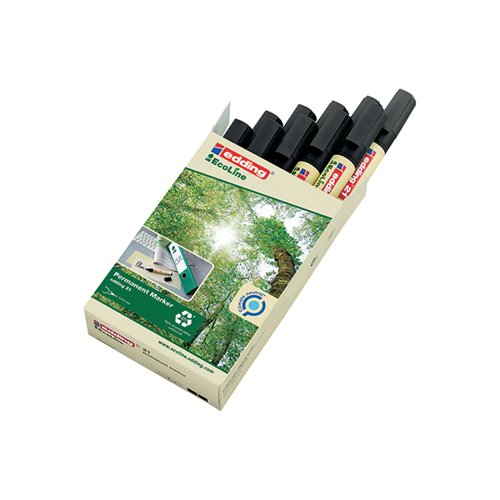 EDDING 21 ECOLINE PERMANENT MARKERS BLACK (PACK OF 10) 4-210