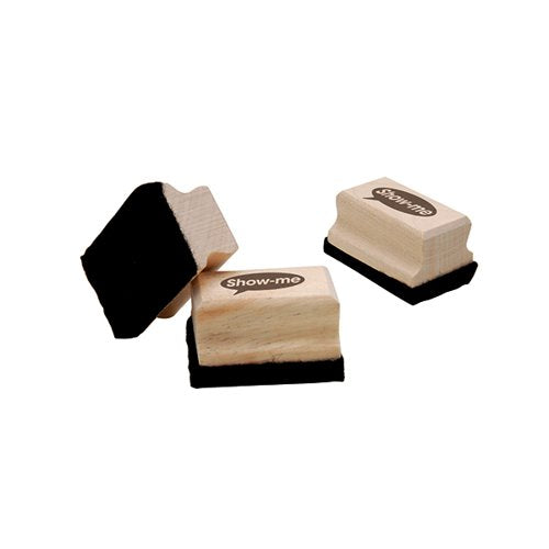 SHOW-ME MINI WOODEN HANDLED FELT WHITEBOARD ERASER (30 PACK)