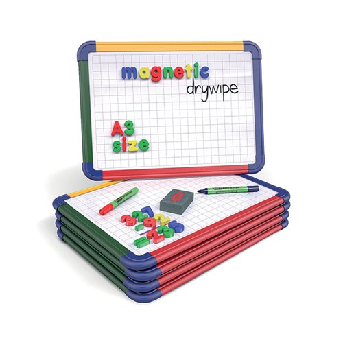 SHOW-ME MAGNETIC WHITEBOARD A3 GRIDDED (PACK OF 5) MBA3/5