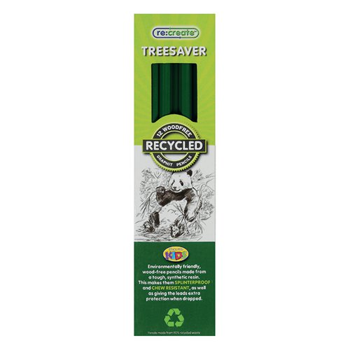 RECREATE TREESAVER RECYCLED HB PENCIL (12 PACK) TREE12HB