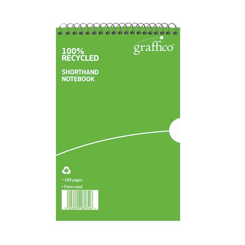 GRAFFICO RECYCLED SHORTHAND NOTEBOOK 160 PAGES 203X127MM EN0