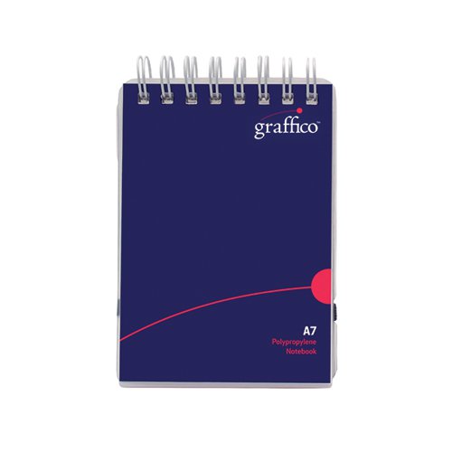 GRAFFICO POLYPROPYLENE WIREBOUND NOTEPAD 140 PAGES A7 EN1313