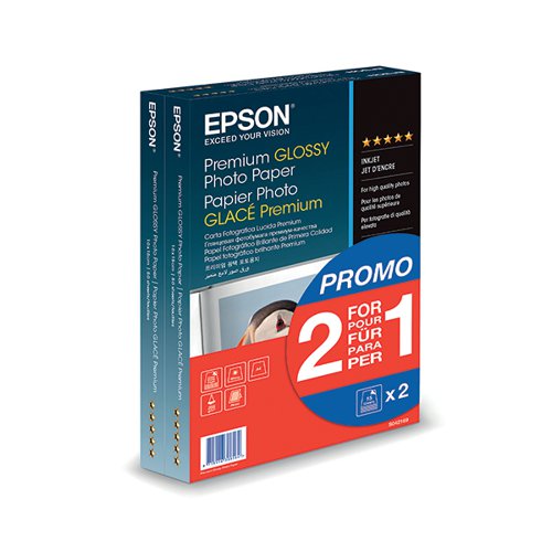 EPSON PREMIUM GLOSSY PHOTO PAPER 100X150MM 255GSM 2-FOR-1 (P