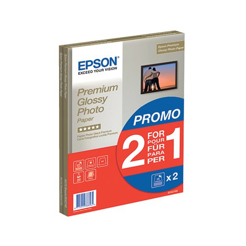 EPSON A4 PREMIUM GLOSSY PHOTO PAPER A4 255GSM 2-FOR-1 (PACK