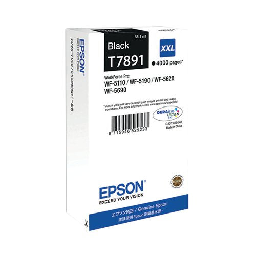 EPSON T7891 DURABRITE ULTRA INK CARTRIDGE EXTRA HIGH YIELD B
