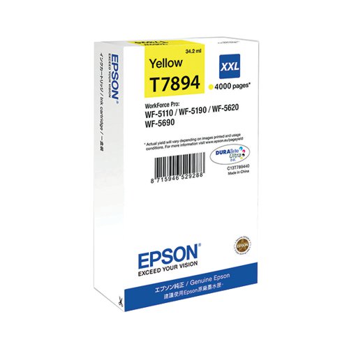 EPSON T7894 DURABRITE ULTRA INK CARTRIDGE EXTRA HIGH YIELD Y