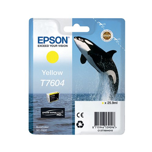 EPSON T7604 KILLER WHALE ULTRACHROME HD INK CARTRIDGE YELLOW