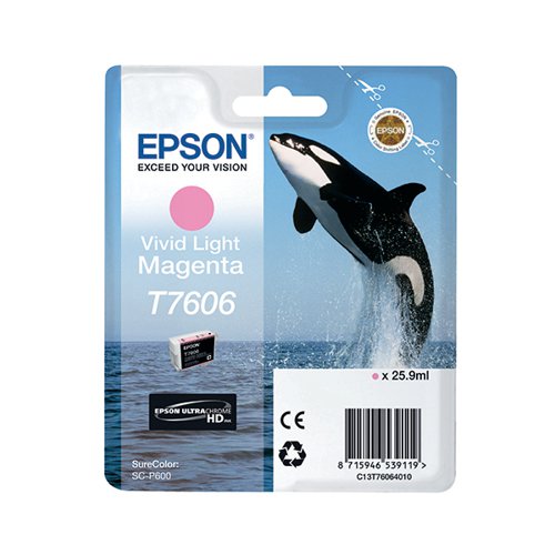 EPSON T7606 KILLER WHALE ULTRACHROME HD INK CARTRIDGE VIVID