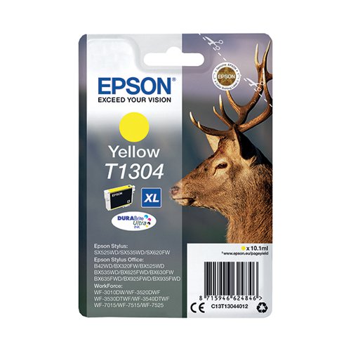 EPSON T1304 STAG DURABRITE ULTRA INK CARTRIDGE YELLOW C13T13