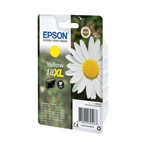 EPSON 18XL DAISY CLARIA HOME INK CARTRIDGE HIGH YIELD YELLOW