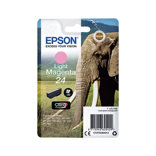 EPSON 24 ELEPHANT CLARIA PHOTO HD INK CARTRIDGE LIGHT MAGENT