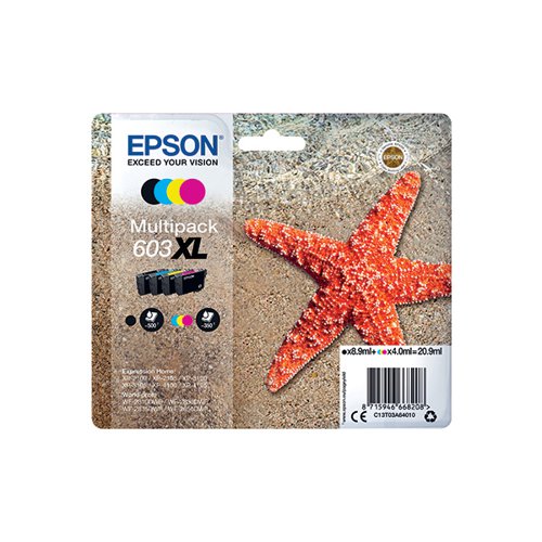 EPSON 603XL STARFISH INK CARTRIDGE HIGH YIELD CMYK MULTIPACK