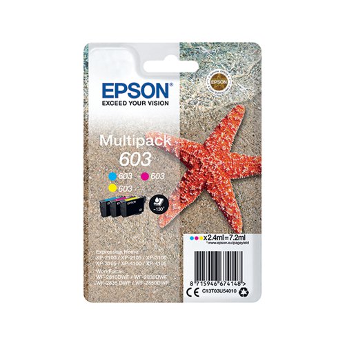 EPSON 603 STARFISH INK CARTRIDGE CMY MULTIPACK C13T03U54010